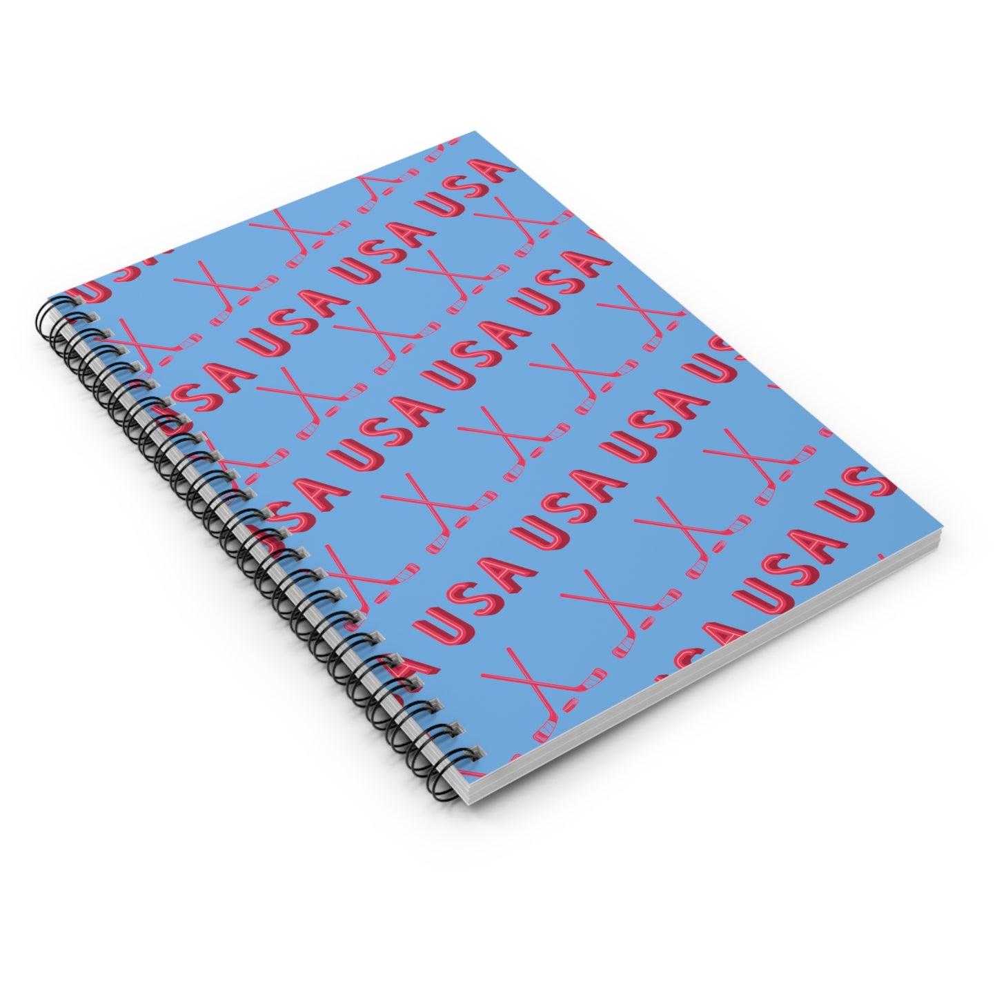 Hockey USA Spiral Notebook - Blue