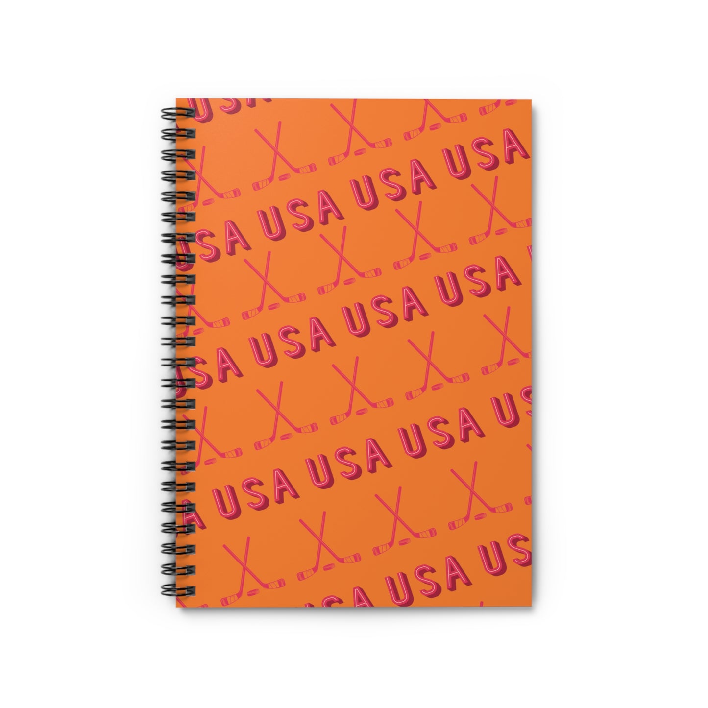 Hockey USA Spiral Notebook - Orange