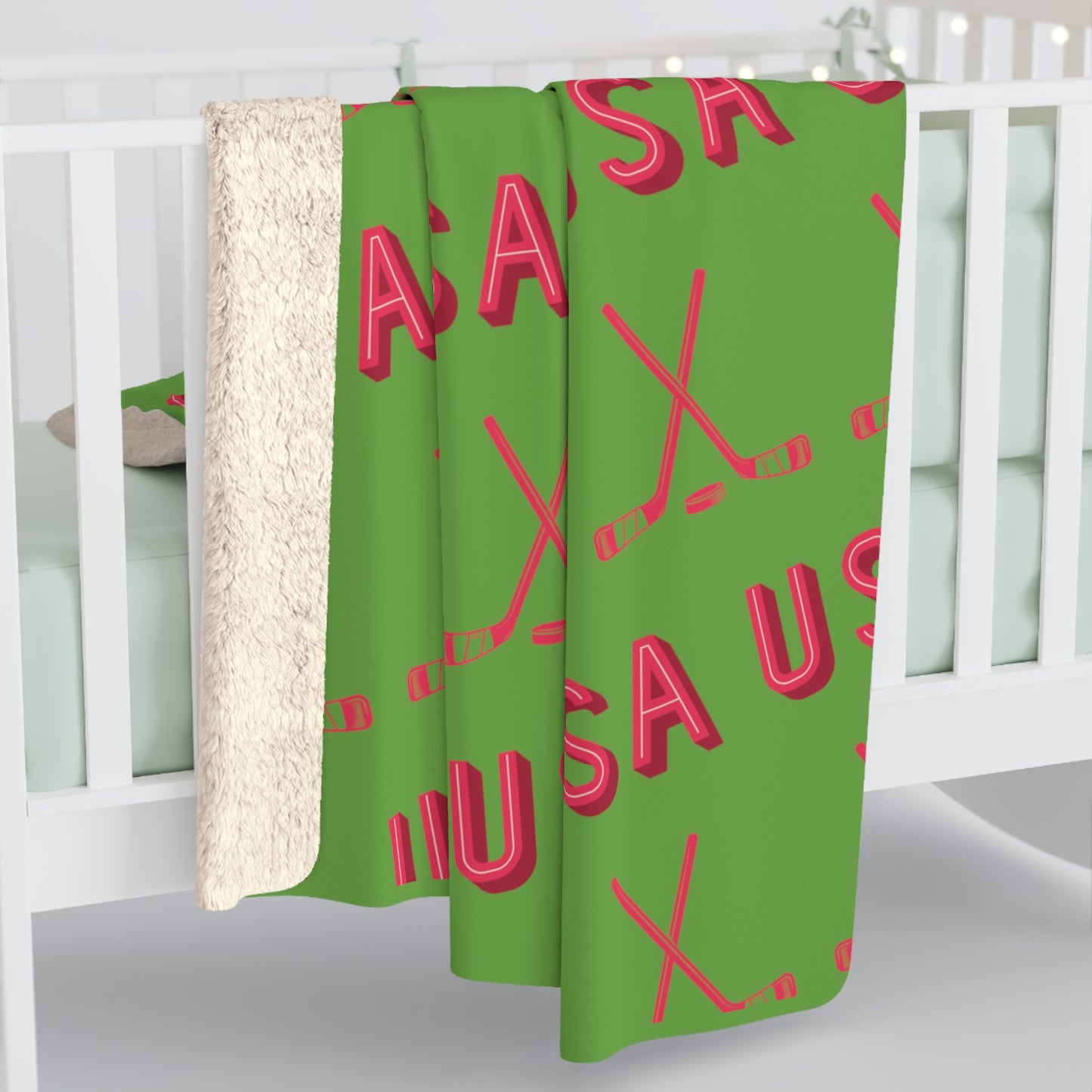 Hockey USA Sherpa Fleece Blanket
