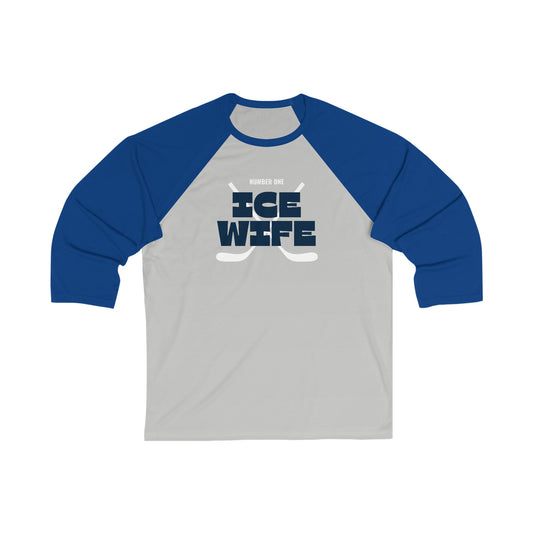 Ice Wife Unisex 3\4 Sleeve Baseball Tee