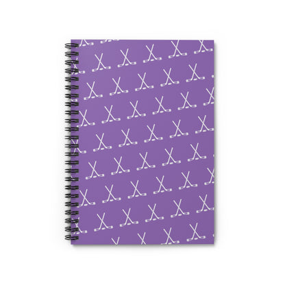 Hockey Stick Spiral Lined Notebook - Purple