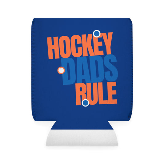 Hockey Dads Rule Can Cooler Sleeve - Blue