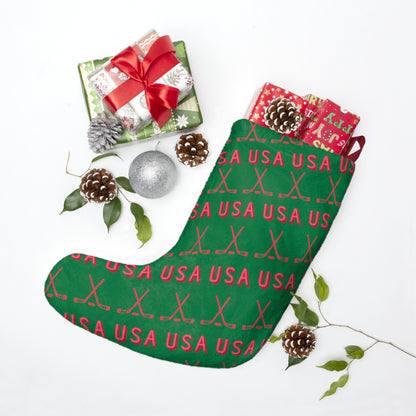 Hockey USA Christmas Stocking